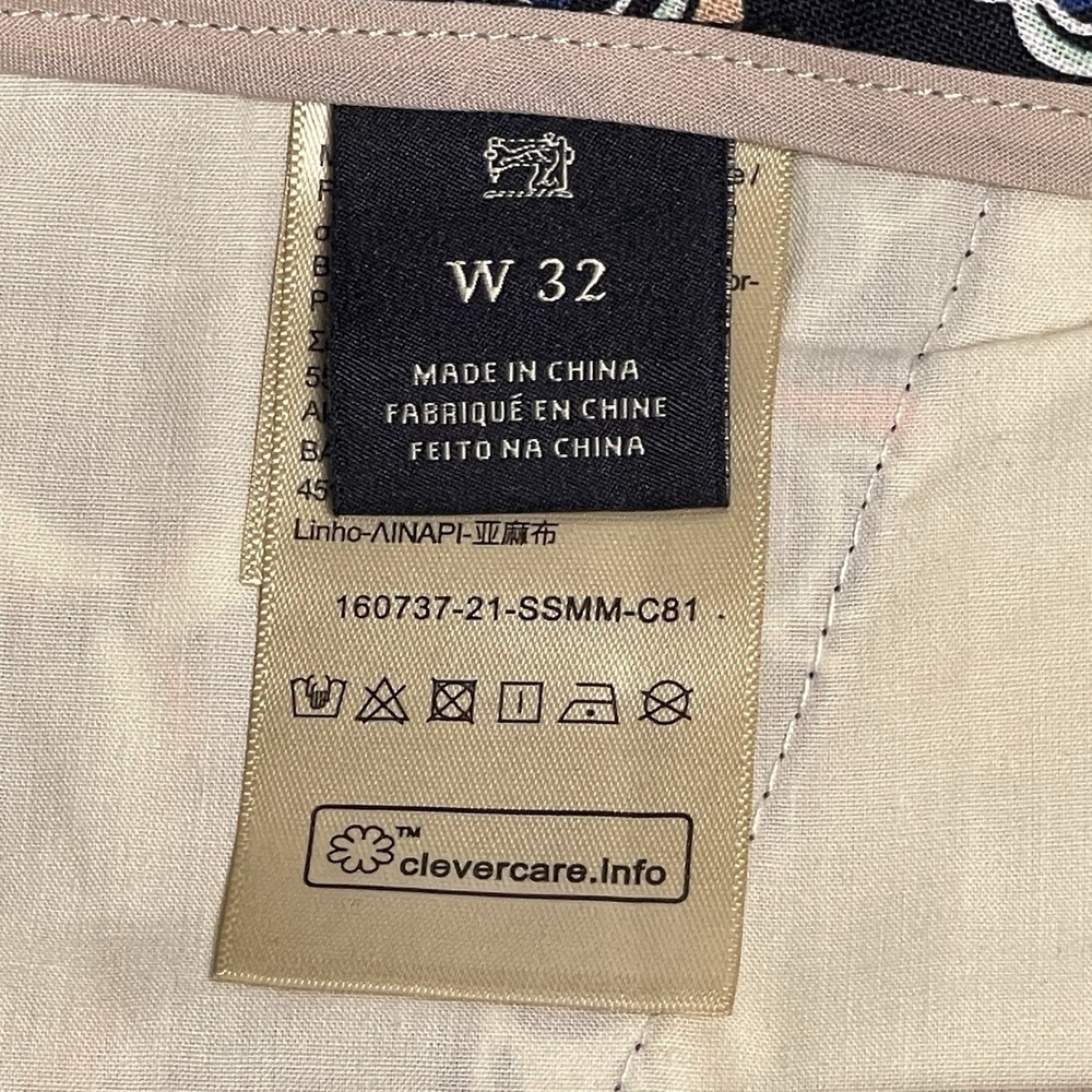 Scotch & Soda Mens 32 Black Blue Starfish AOP Linen Blend Chino Shorts Loose NEW - Picture 8 of 14